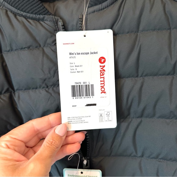 NEW with tags- Marmot Ion Escape 700 Fill Black Goose Down Puffer - Picture 4 of 9